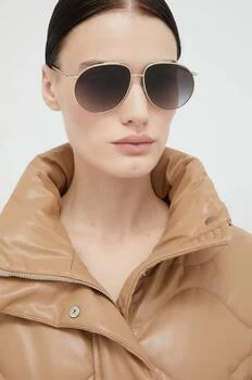 Burberry ochelari de soare femei, culoarea auriu