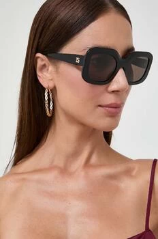 Luisa Spagnoli ochelari de soare femei, culoarea negru