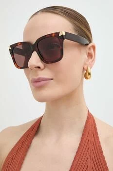 Alexander McQueen ochelari de soare femei, culoarea maro, AM0440S