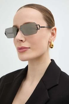 Philipp Plein ochelari de soare femei, culoarea gri, SPP110_65672X