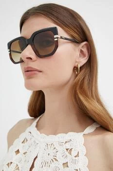 Chloé ochelari de soare femei, culoarea maro, CH0240S