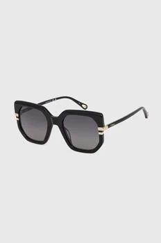 Chloé ochelari de soare femei, culoarea negru, CH0240S