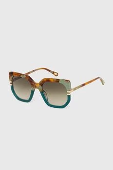 Chloé ochelari de soare femei, culoarea verde, CH0240S