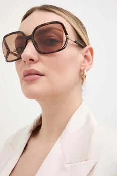 Tom Ford ochelari de soare femei, culoarea maro, FT1089_6052E