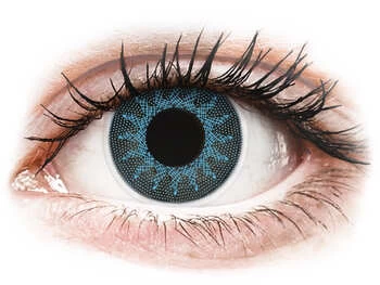 Lentile de contact colorate ColourVUE Crazy Lens - Solar Blue - cu dioptrie (2 lentile)