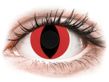 Lentile de contact colorate CRAZY LENS - Cat Eye Red - lentile zilnice fără dioptrie (2 lentile)