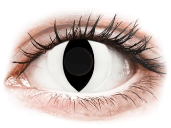 Lentile de contact colorate CRAZY LENS - Cat Eye White - lentile zilnice fără dioptrie (2 lentile)