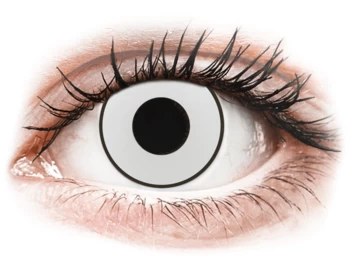 Lentile de contact colorate CRAZY LENS - White Black - lentile zilnice cu dioptrie (2 lentile)