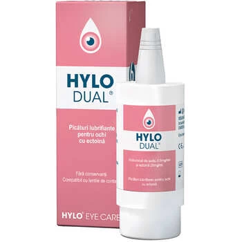 Picaturi lubrifiante pentru ochi HYLO Dual 10ml